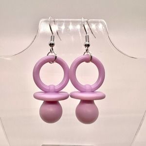 Baby Binky Earrings - Pacifier Earrings - Baby Shower Earrings - Gender Reveal
